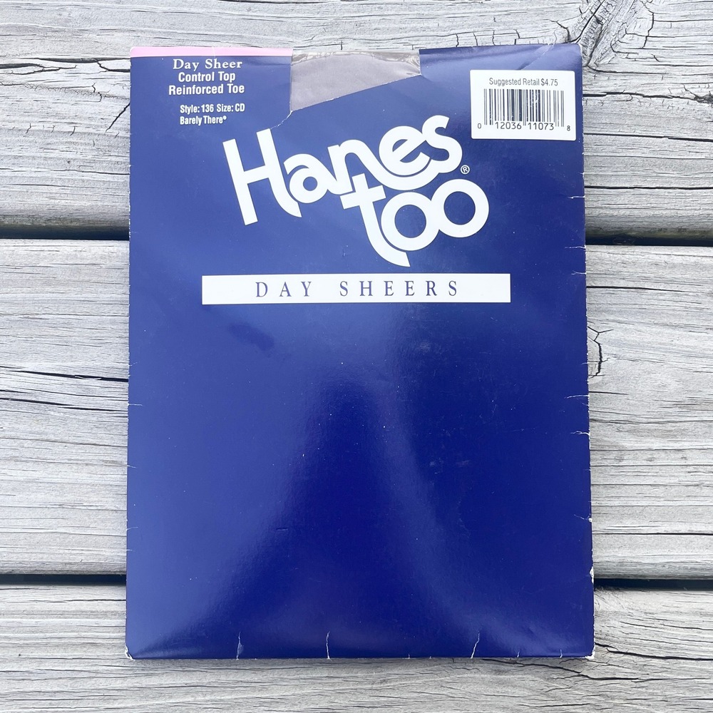 VTG Hanes Too Day Sheer Pantyhose Control Top Brown Barely There CD NOS